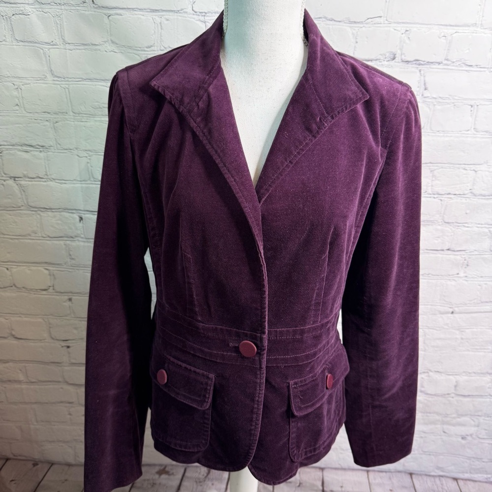 TALBOTS Velvet Deep Purple Blazer 8